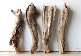 Treibholz Schwemmholz Driftwood  4 knorrige XL  Hölzer Dekoration Garten Terrarium 38-44 cm  **E14**(TR1121)