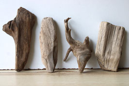 Treibholz Schwemmholz Driftwood 4 kleine Hölzer  Dekoration Garten Terrarium 15 cm - 19  cm (SA809)