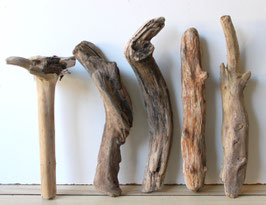 Treibholz Schwemmholz Driftwood 5 knorrige Hölzer Dekoration Garten Terrarium 35 cm - 45 cm lang **E28** (TR1042)