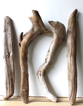 Treibholz Schwemmholz Driftwood 4 XL Hölzer Dekoration Garten Terrarium 49 cm - 59 cm lang **E61** (TR1068)