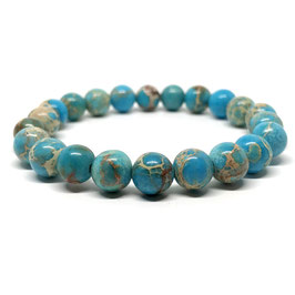 GOOD.designs Chakra Perlen-Armband aus 8 mm Meeressediment Jaspis-Natursteinen in türkis