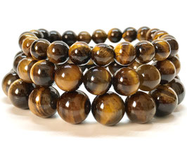 GOOD.designs Chakra Perlen-Armband aus Tigeraugen-Natursteinen, Energiearmband aus Halbedelstein Tigerperlen