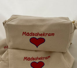 Hessische Kosmetiktasche aus 100 % Baumwolle, bestickt mit lustigem Motiv