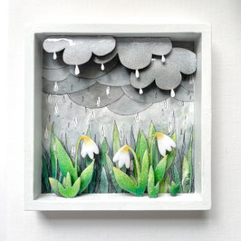 "Heiter bis wolkig im Garten, Bildobjekt 20 x 20 cm