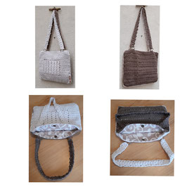 Sac Double Face Blanc et taupe