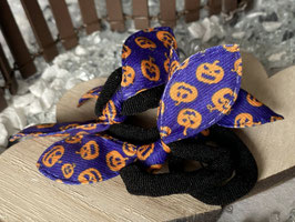 Zopfgummi " Stoffpropeller  Blau-Orange-Lila Farbtöne " 10