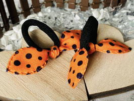 Zopfgummi " Stoffpropeller  Blau-Orange-Lila Farbtöne " 3