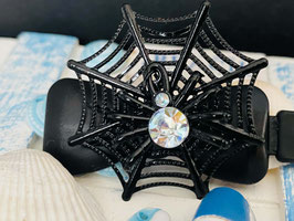" Fantastic Rhinestone Spider " 14 mit Netz schwarz