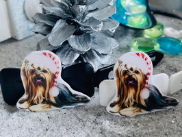 Weihnachtshunde Motiv Spange : Yorkshire Terrier 5