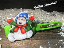 HundehaarSpange  " Schneemann  "Smiley Snowman "
