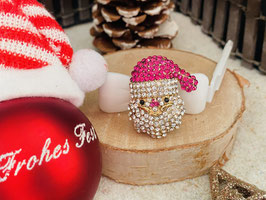 HundehaarSpange  " Klassischer  Rhinestone Girl  Santa Clause " Nr . 7