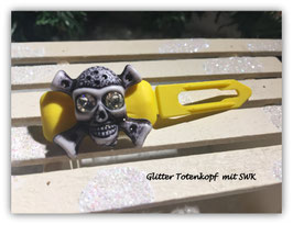 HundehaarSpange Totenkopf/ Skulls Dog Bow Swarovski  oder Rhinestone 3a
