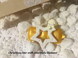 HundehaarSpange " Christmas Star White Glitter  Nr . 4