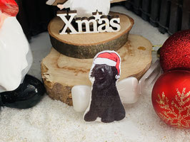 Weihnachtshunde MotivSpange: Briard 2