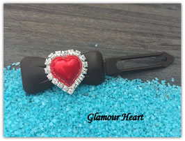 HundeHaarSpange Einzelstück 4,5cm  Nr. 00RhinestoneHerz rot