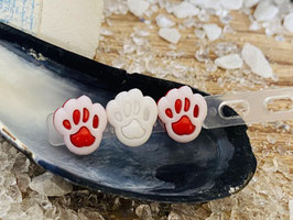 Hundehaarspange Fußball: 3er Pfötchen Deutschland rot/weiß/rot