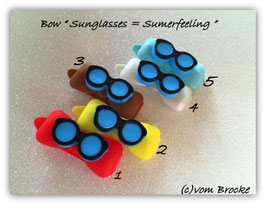 Hundehaarspange  " Sonnenbrille  Summerfeeling  blau "