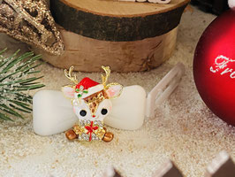 HundehaarSpange  " Klassischer  Rhinestone  Weihnachtsreh " Nr . 0