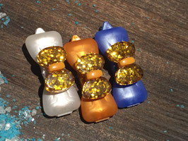 HundehaarSpange  Schleifenform bunte Kristalle " GOLD "