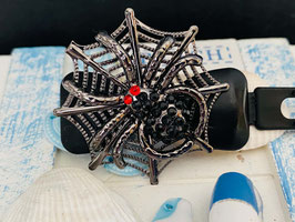" Fantastic Rhinestone Spider " 13 mit Netz schwarz