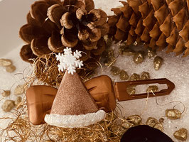 WeihnachtsMützchen  Glitzer mit Schneeflocke " Haselnuss "