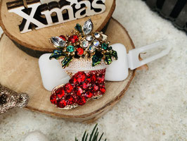 HundehaarSpange  " Klassischer  Rhinestone  Nikolausstiefel  " Nr . 4 "