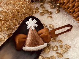 WeihnachtsMützchen  Glitzer mit Schneeflocke " Walnuss "