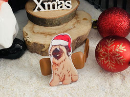 Weihnachtshunde MotivSpange: Briard 1