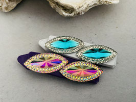 Balken Hundehaarspange  " DoppeltDiamonds oval " 3