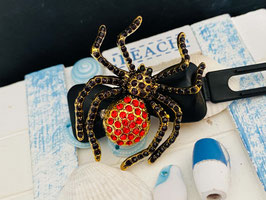 " Fantastic Rhinestone Spider "  18 schwarz rot