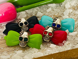 HundehaarSpange Totenkopf/ Skulls Dog Bow Swarovski  oder Rhinestone 8 SET (4)
