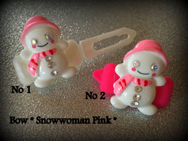 HundehaarSpange  "   Snowwoman pink with SWK (5)  "