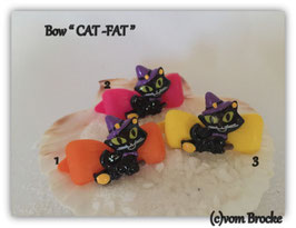 Bunte Halloween HundehaarSpangen " Nr  1 CAT - FAT "