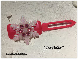 Limitierte Edition:  HundehaarSpange Schneeflocke  :  " Ice FLAKE Erdbeere "