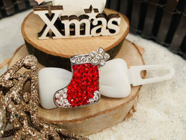 Rhinestone  Nikolaus  Stiefel  Rot / Kristall
