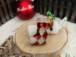 HundehaarSpange  " Klassischer  Rhinestone  Nikolausstiefel  " Nr . 1