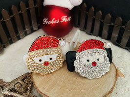 HundehaarSpange  " Klassischer  Rhinestone  Weihnachtmann Gold " Nr . 00