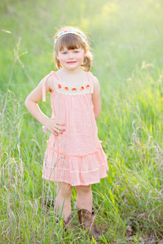 Bella Peach Pinafore Girl Dress