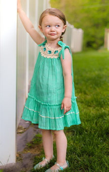 Bella Mint Pinafore Girl Dress