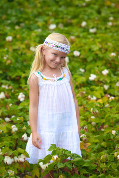 White Sandy Colorful Flowers Dress