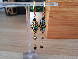 Pendantes LANTERNES vertes & noires