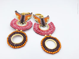 Boucles d'oreilles créoles chevrons 2 faces