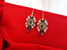 Boucles d'oreilles "COEUR DE CRISTAL" - Black Diamond cristal