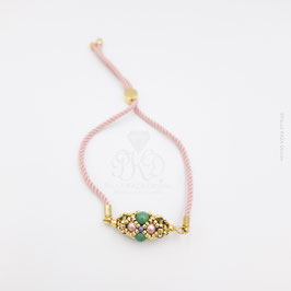Bracelet corde en coton rose