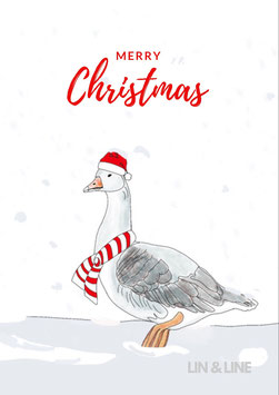 Weihnachtskarte Gans PDF