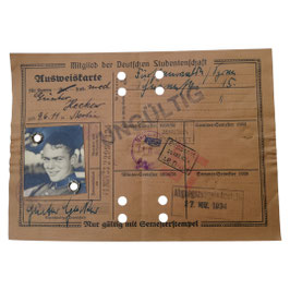 Mitglied der Deutschen Studentenschaft - Ausweiskarte - 1934