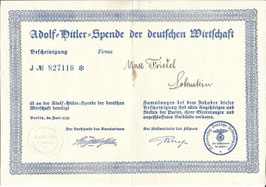 Adolf-Hitler-Spende der deutschen Wirtschaft - 1939