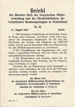 Russisch pamflet - bezetting/verordening 1945