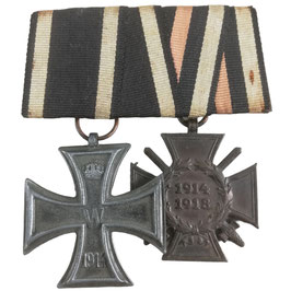 Ordensspange 'Eisernes Kreuz 2. Klasse' & 'Ehrenkreuz für Frontkämpfer'
