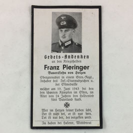 Deathcard of 'Franz Pieringer'